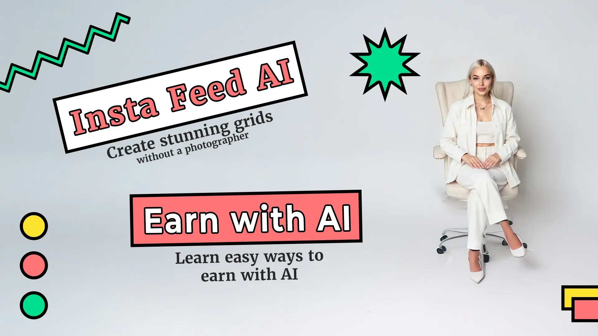 InstaFeed AI: Create Stunning Grids Without a Photographer + Bonus Lesson (Easy ways to Earn with AI)